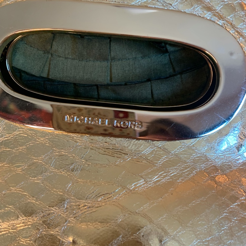 Michael Kors Metallic Python-Embossed Clutch - image 2